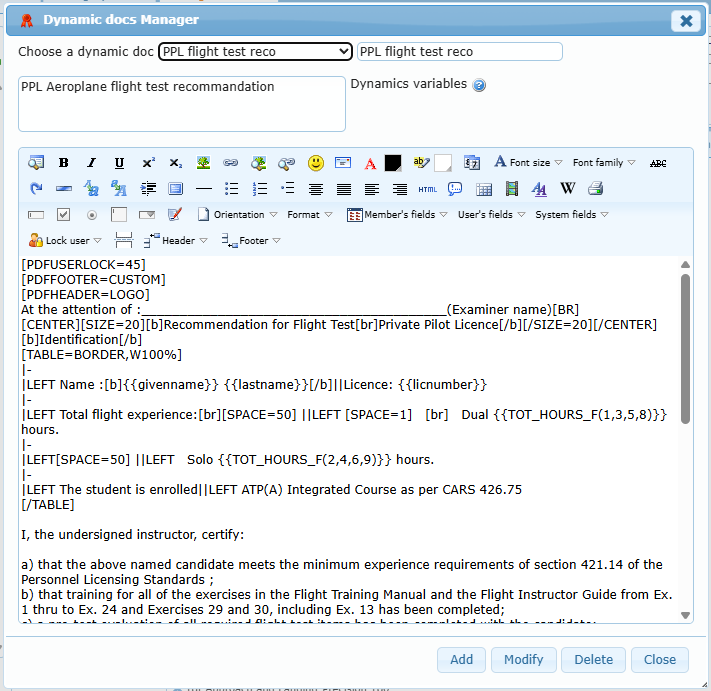 Dynamic docs Manager