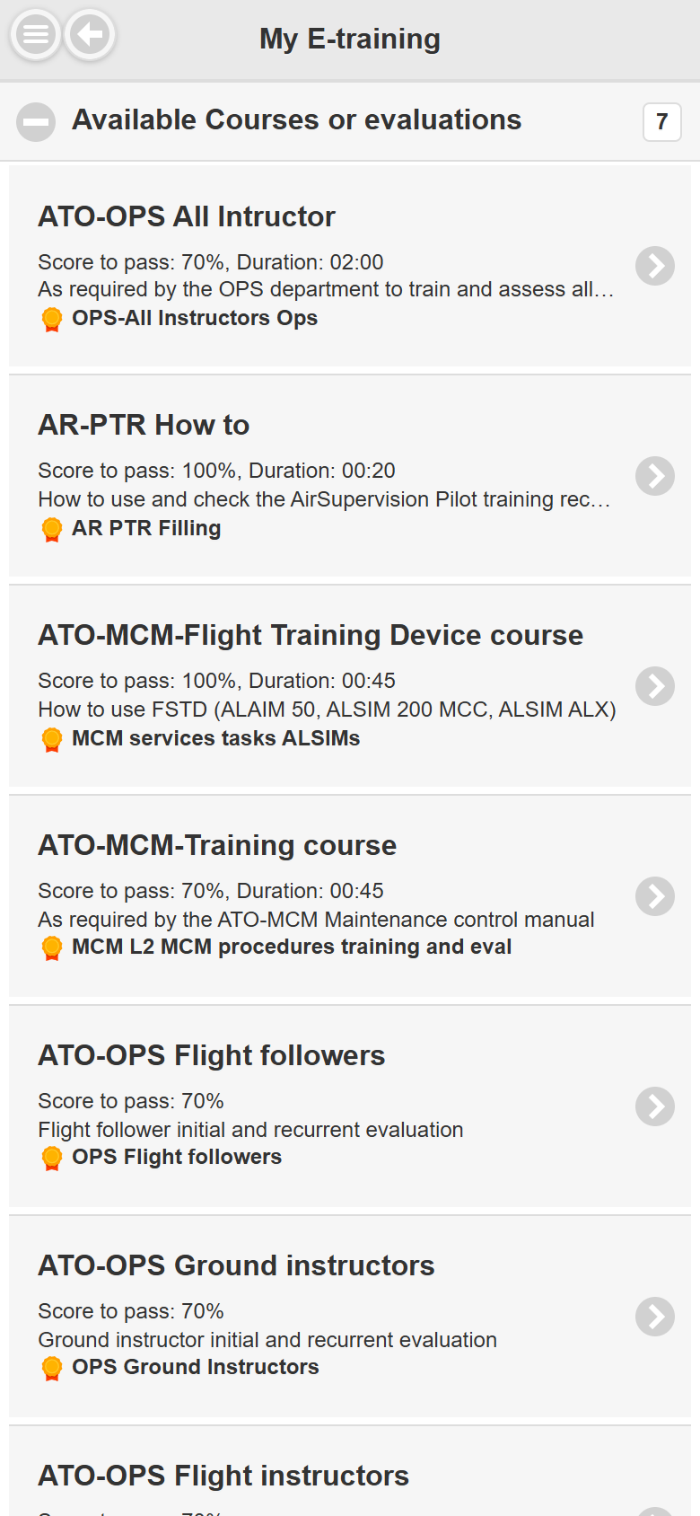 Mobile – E-training