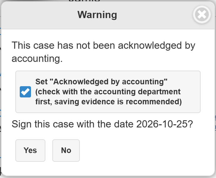 Accounting warning before signing