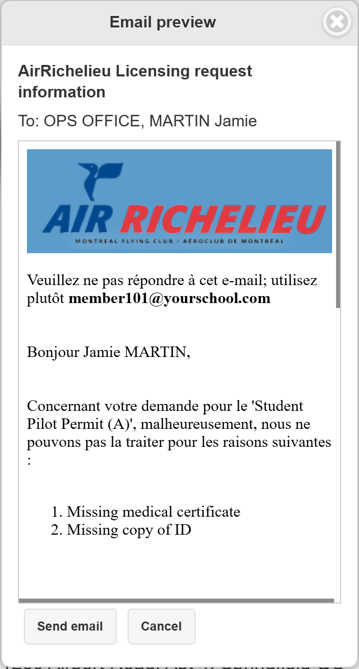 Email preview before sending