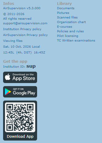 Page footer with the Library column (Organization chart link) and the Get the app section